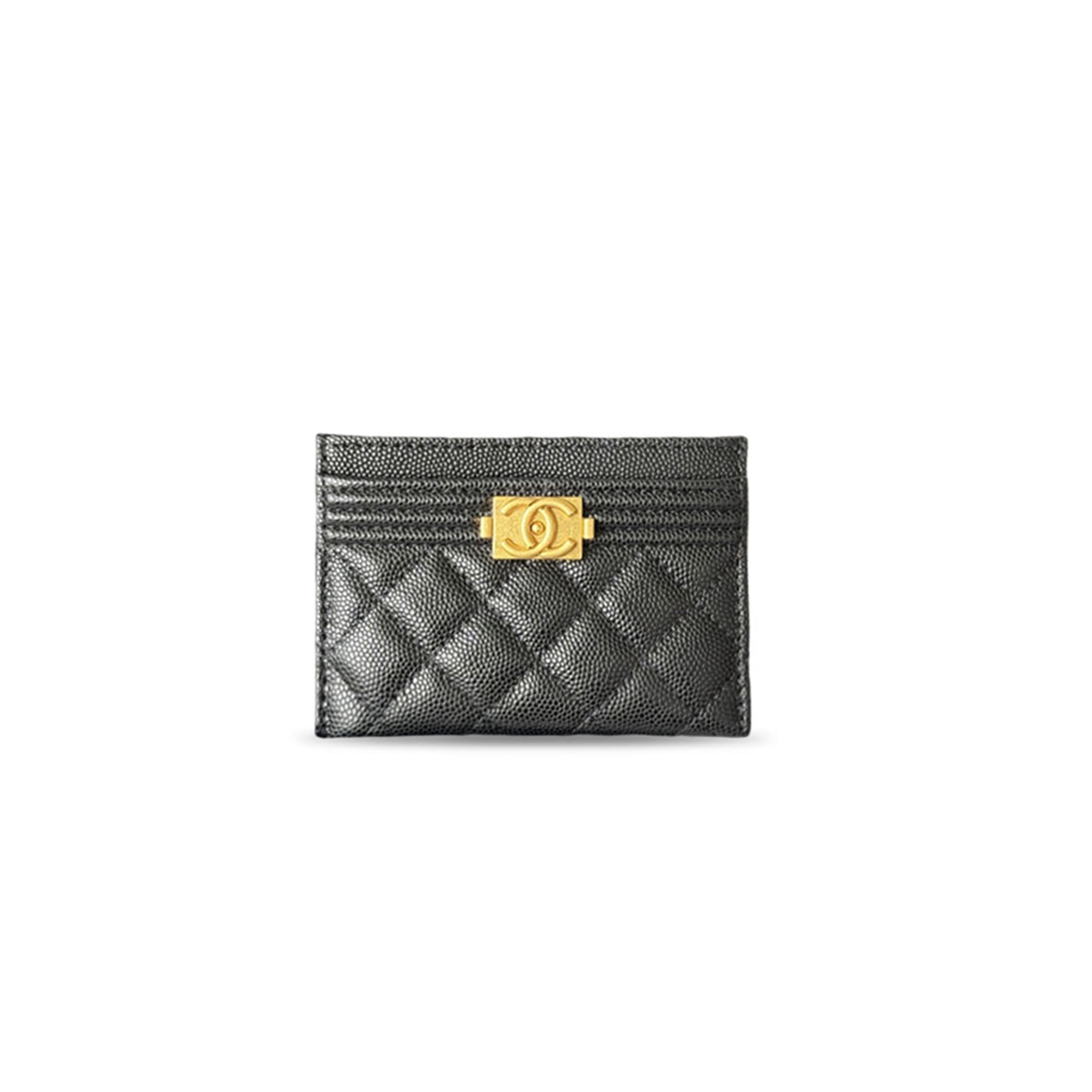 CHANEL MASTER QUILTED GRAINED CALFSKIN LEATHER BOY CARD HOLDER A84431 (11*7.5*1cm) 